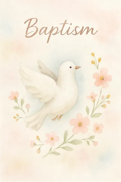 Affiche Baptême Pastel