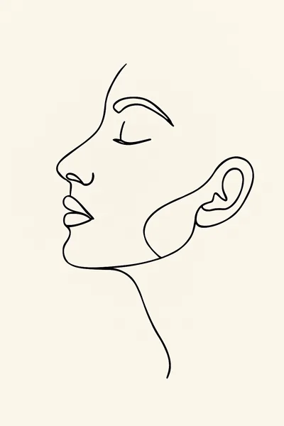 Affiche Visage Linéaire