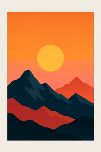 Affiche Montagne Stylisée