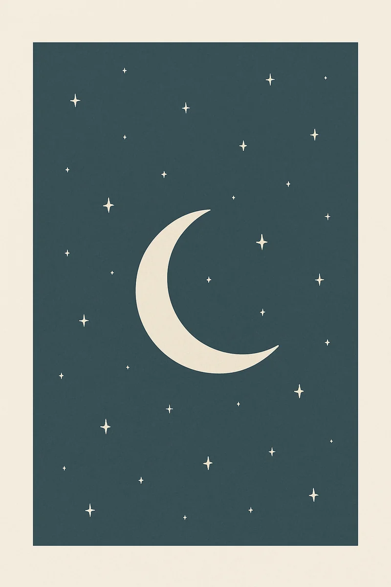 Affiche Lune et Étoiles