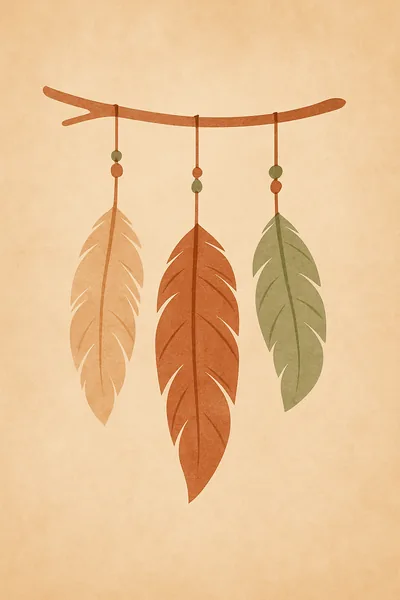 Affiche Plumes Boho