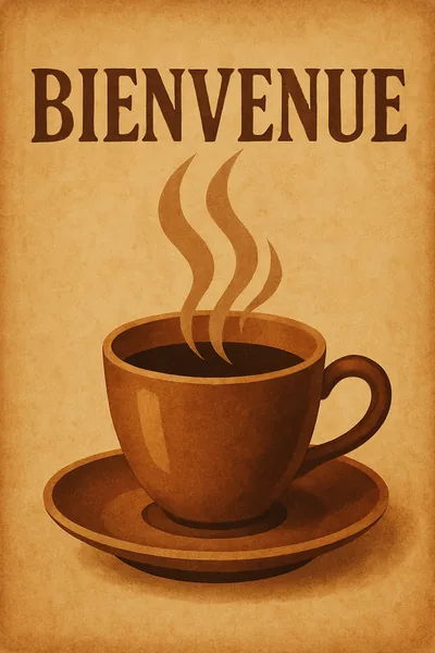 Affiche Bienvenue Cafe
