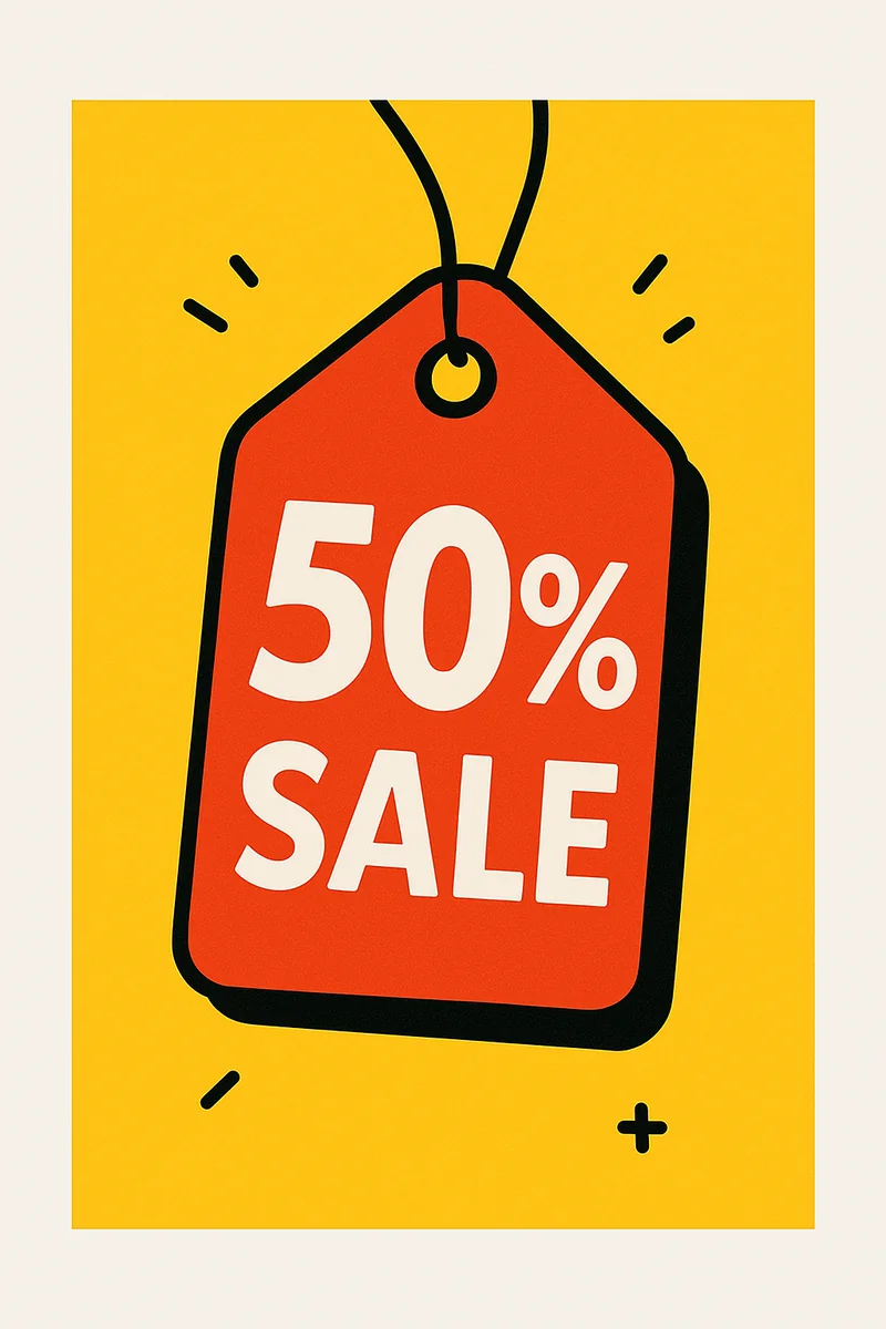 Affiche Soldes 50%