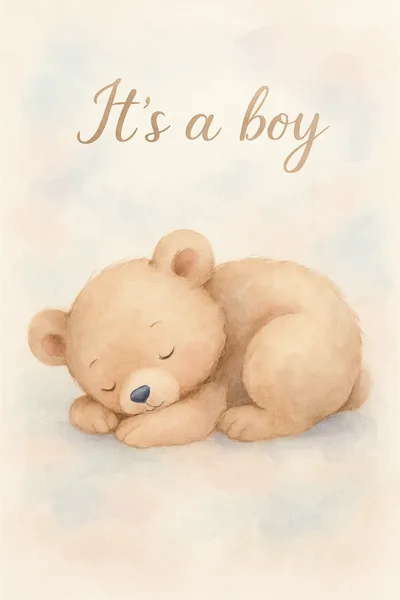 Affiche Naissance Petit Ours