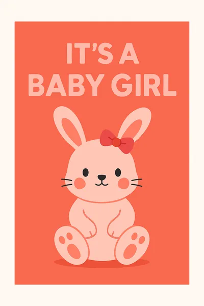 Affiche Bebe Fille Rose