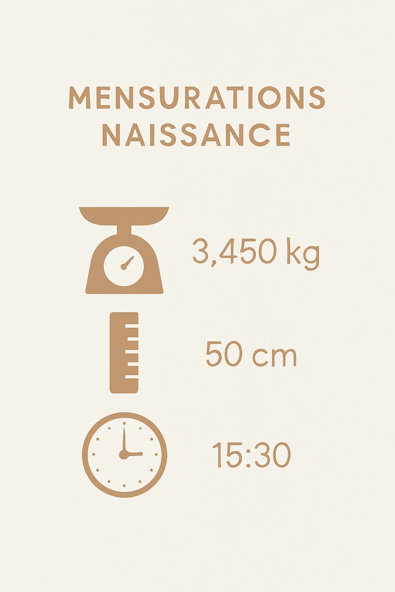 Affiche Mensurations Bebe