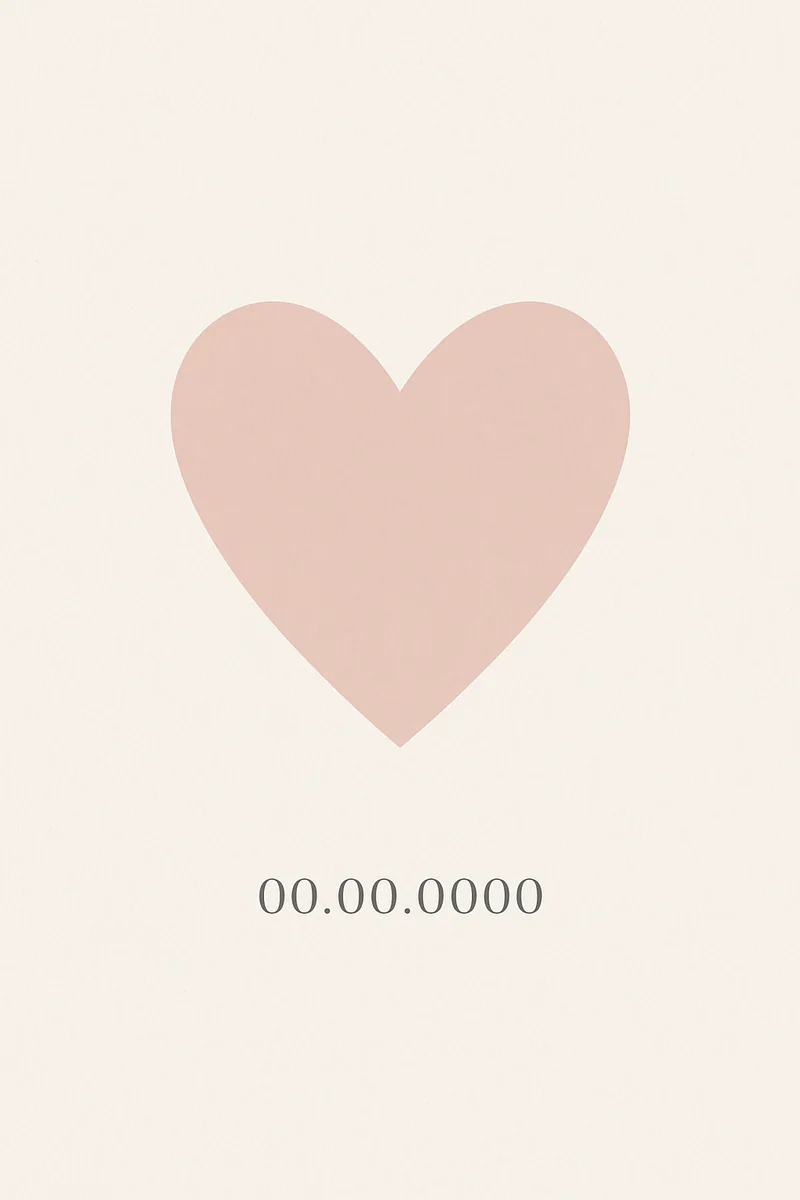 Affiche Coeur Rose Pale