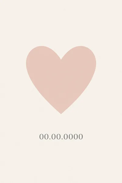 Affiche Coeur Rose Pale