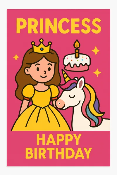 Affiche Anniversaire Princesse