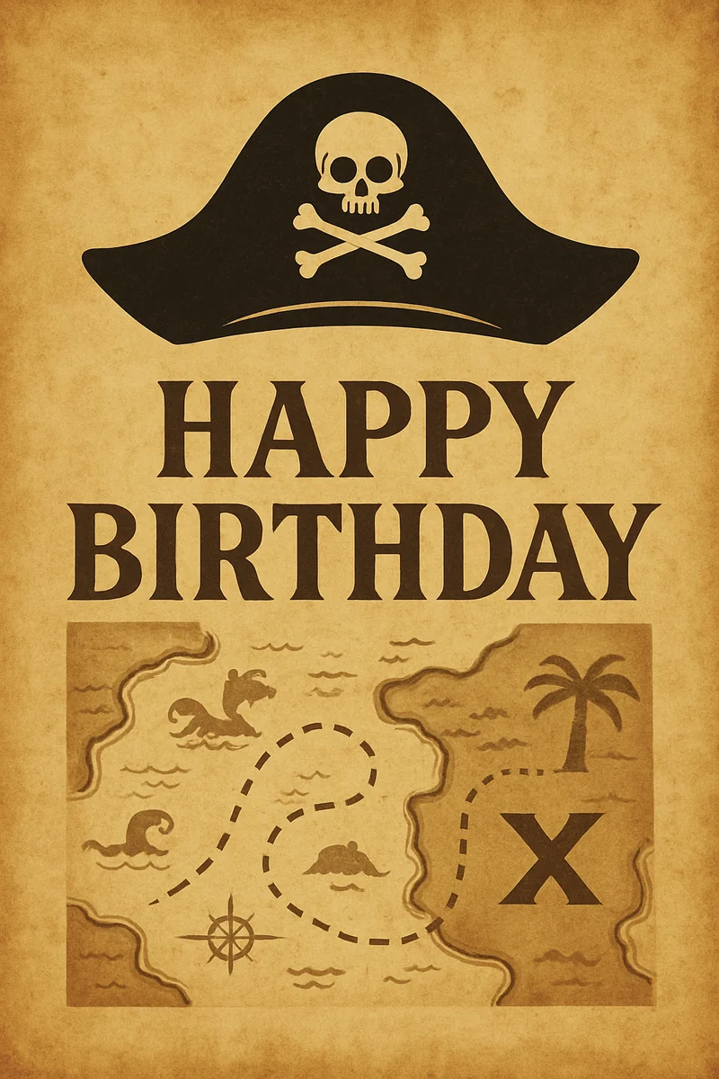 Affiche Anniversaire Pirate