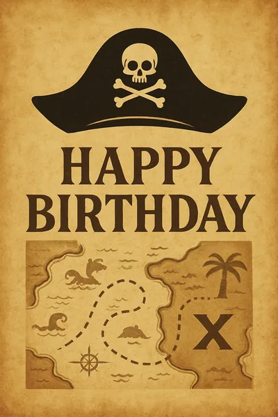 Affiche Anniversaire Pirate