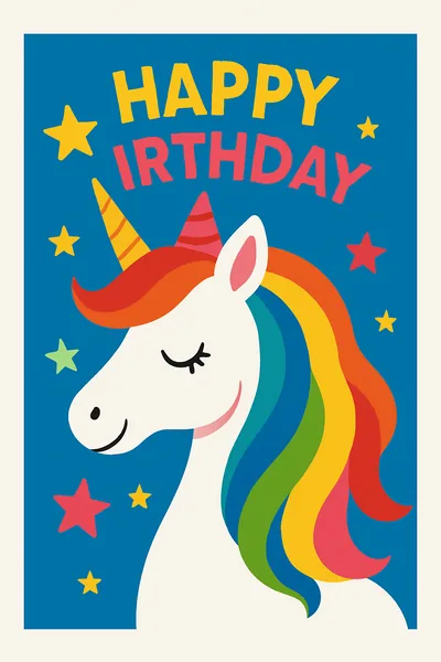 Affiche Anniversaire Licorne