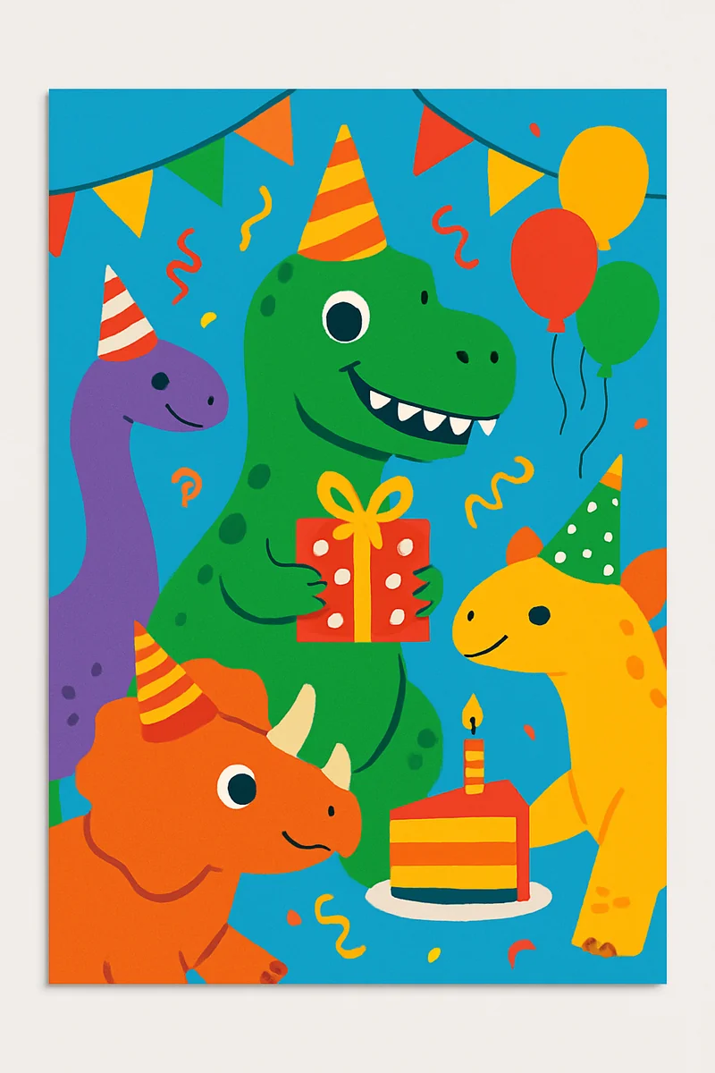 Affiche Anniversaire Dinosaure