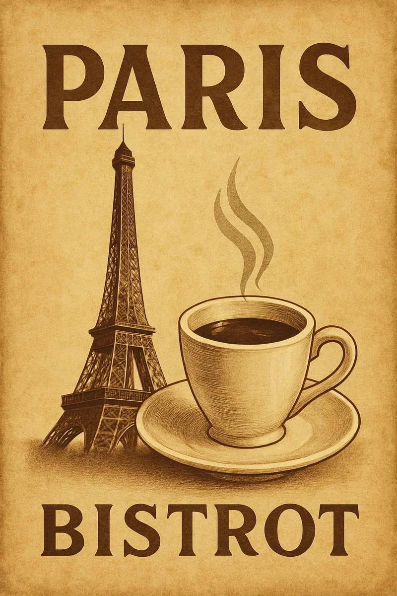Affiche Bistrot Francais