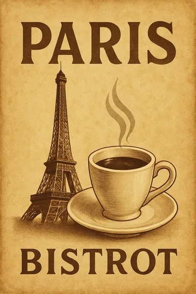 Affiche Bistrot Francais