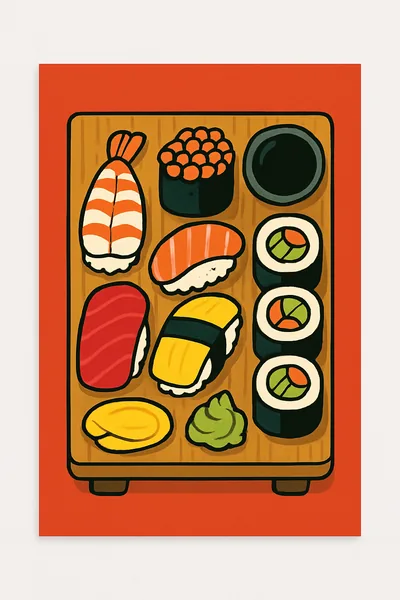 Affiche Sushi Plateau