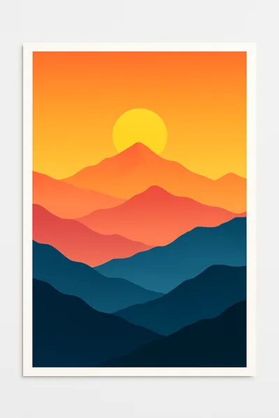 Affiche Montagne Sunrise