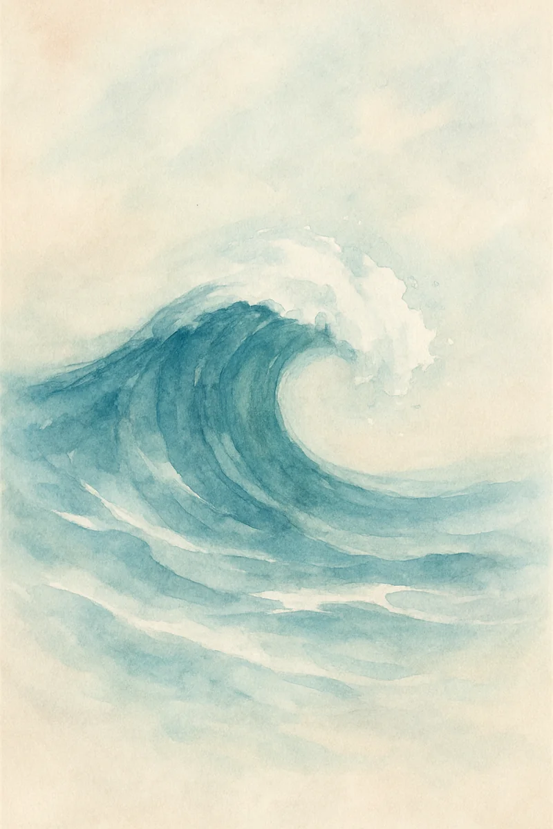 Affiche Vague Ocean Bleue