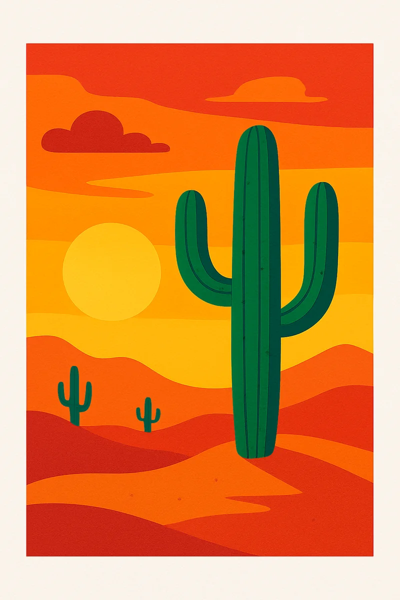 Affiche Desert Cactus