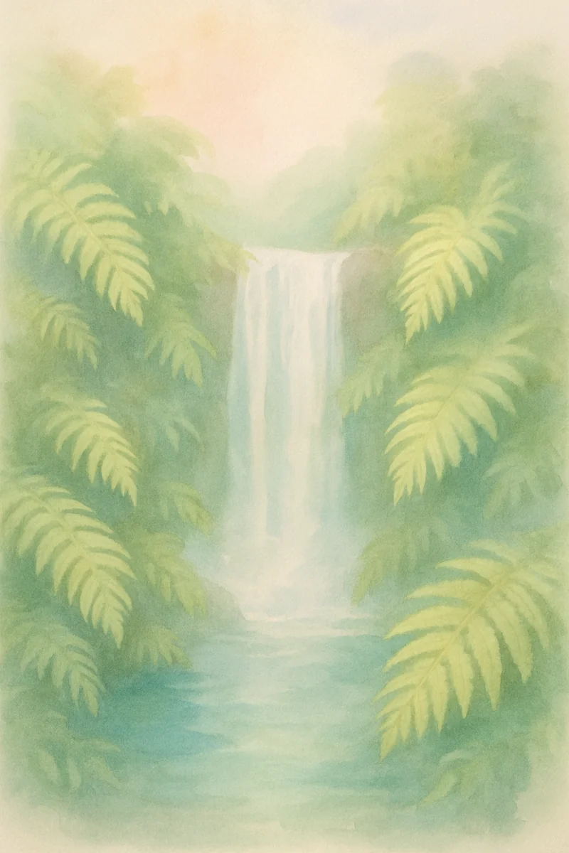 Affiche Cascade Tropicale