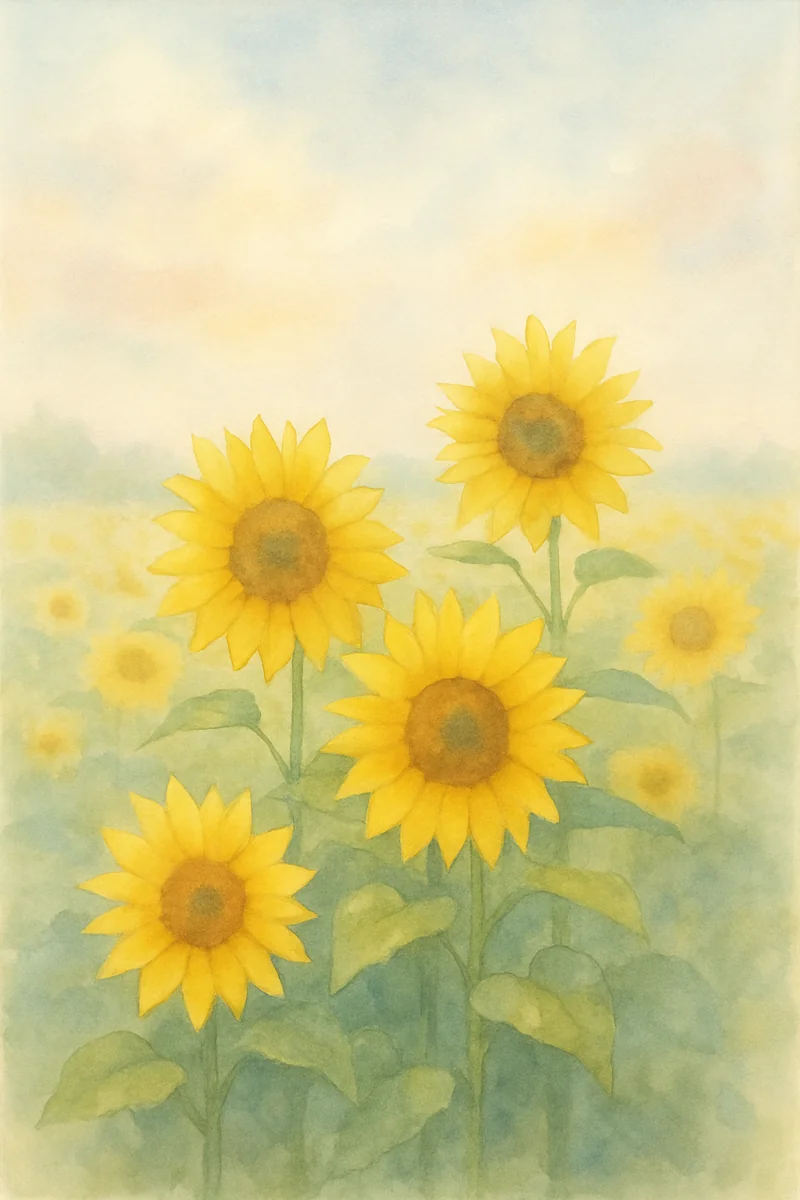 Affiche Champ de Tournesols