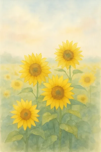 Affiche Champ de Tournesols