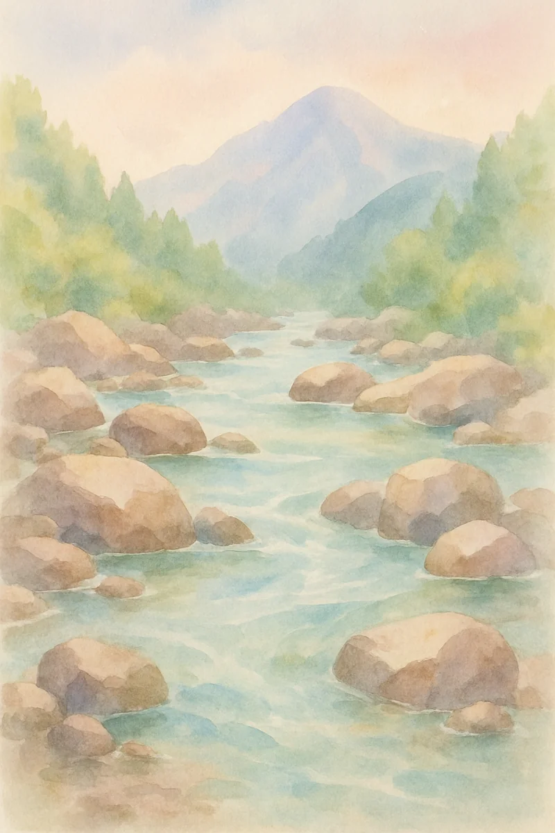 Affiche Riviere Roches