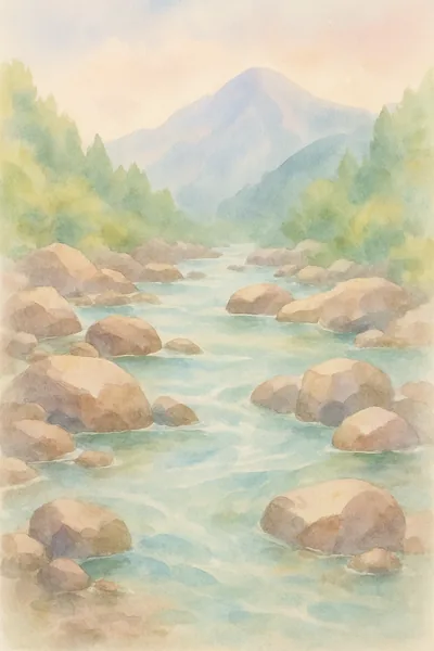 Affiche Riviere Roches