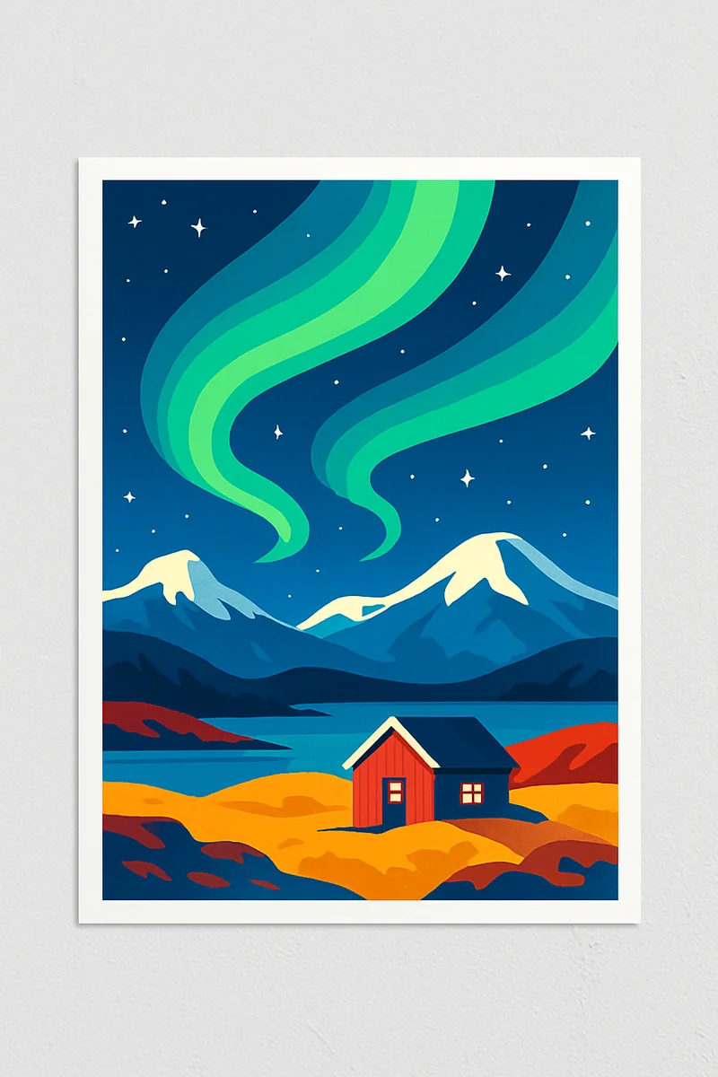Affiche Iceland Aurores