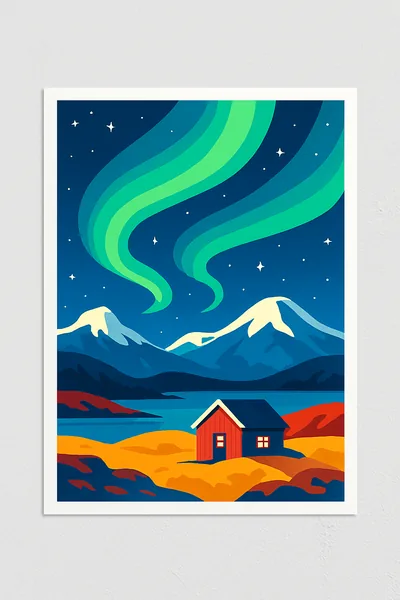Affiche Iceland Aurores