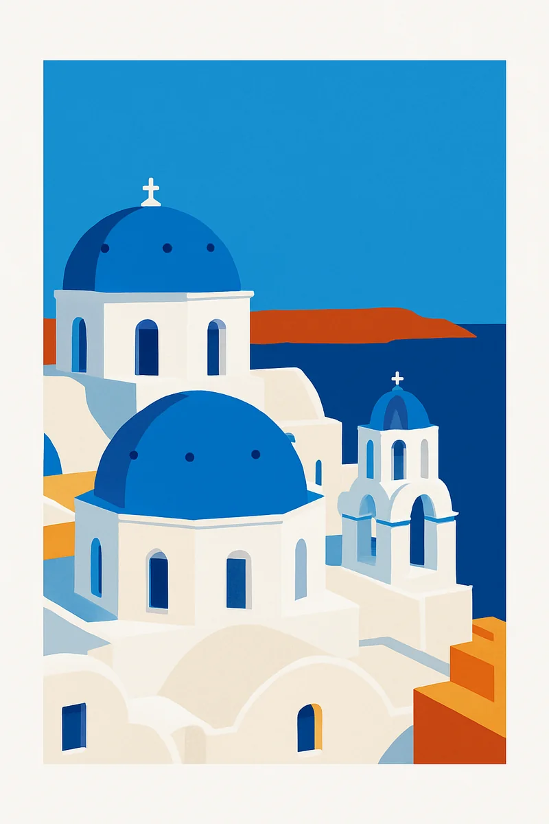 Affiche Santorin Grece