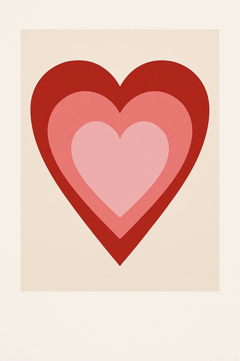 Affiche Coeurs Geometriques