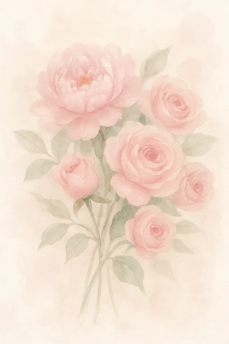 Affiche Bouquet Romantique