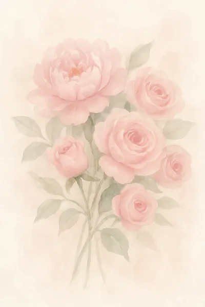 Affiche Bouquet Romantique