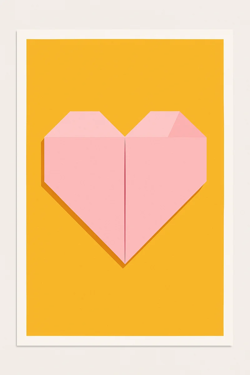 Affiche Coeur Origami