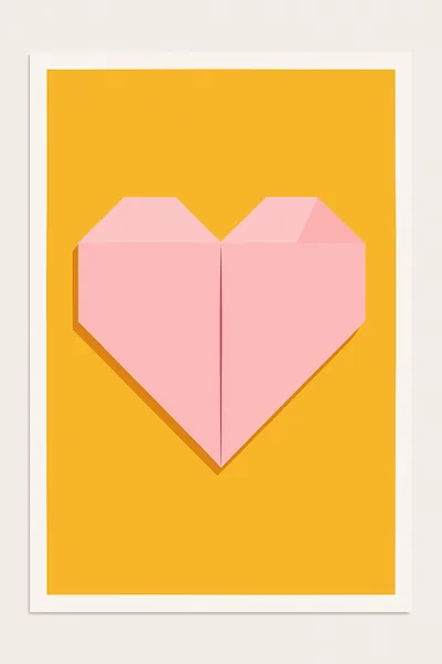 Affiche Coeur Origami