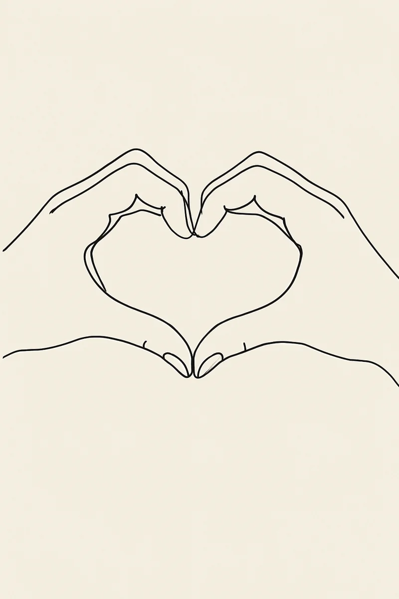 Affiche Mains Coeur