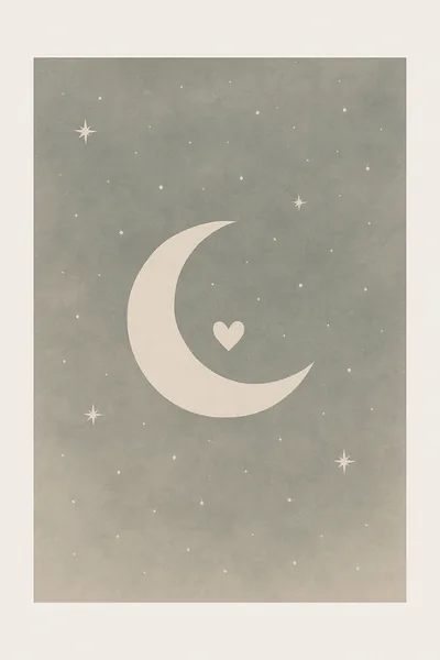 Affiche Lune Coeur