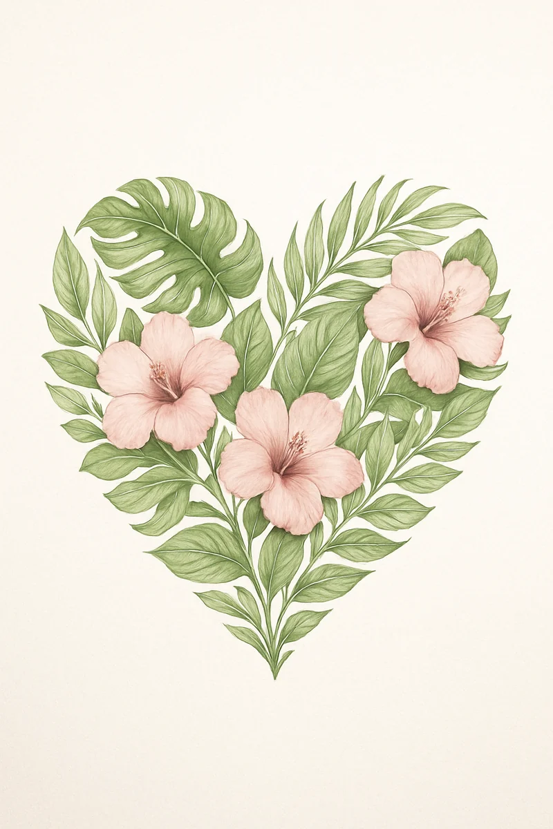 Affiche Coeur Tropical
