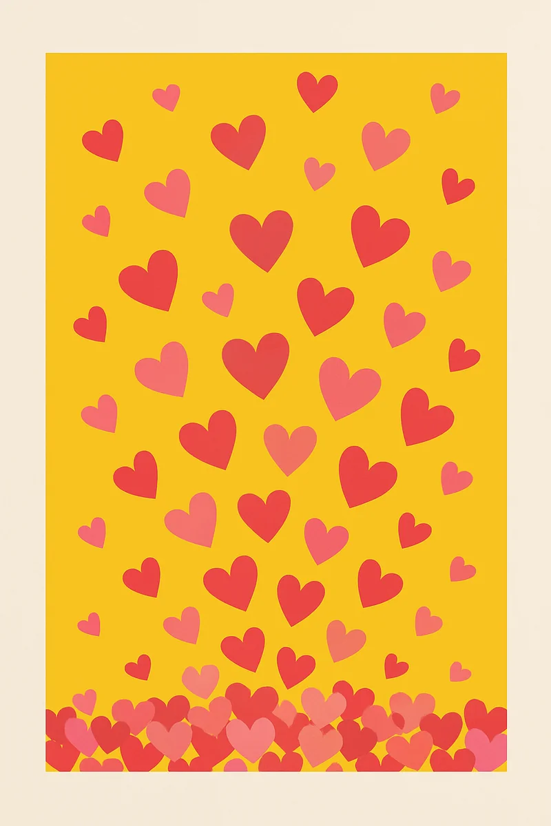 Affiche Coeurs Confetti